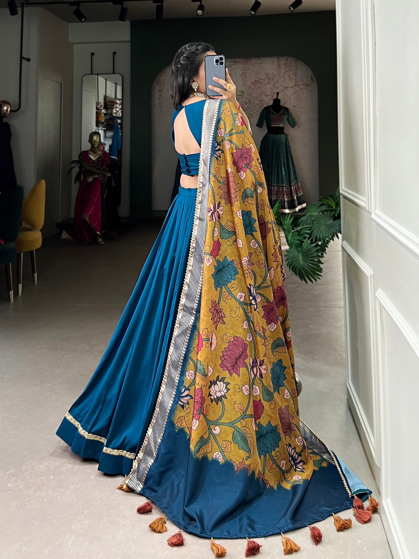 Amazing Firoazi Color Chinnon Silk Party Wear Lehenga Choli