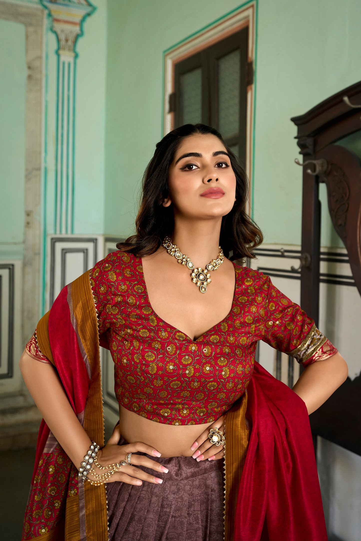 New Look Mauve Color Party Wear Lehenga Choli