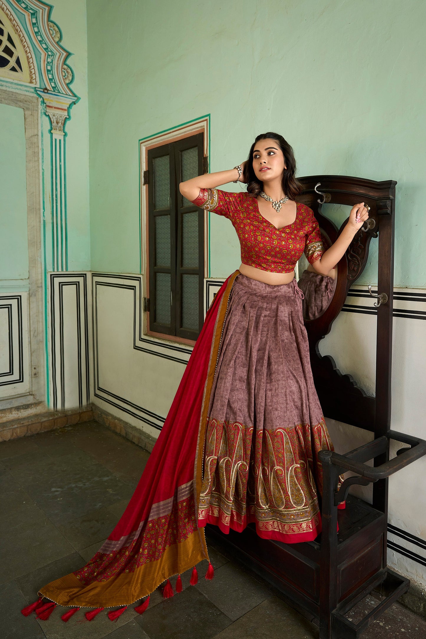 New Look Mauve Color Party Wear Lehenga Choli