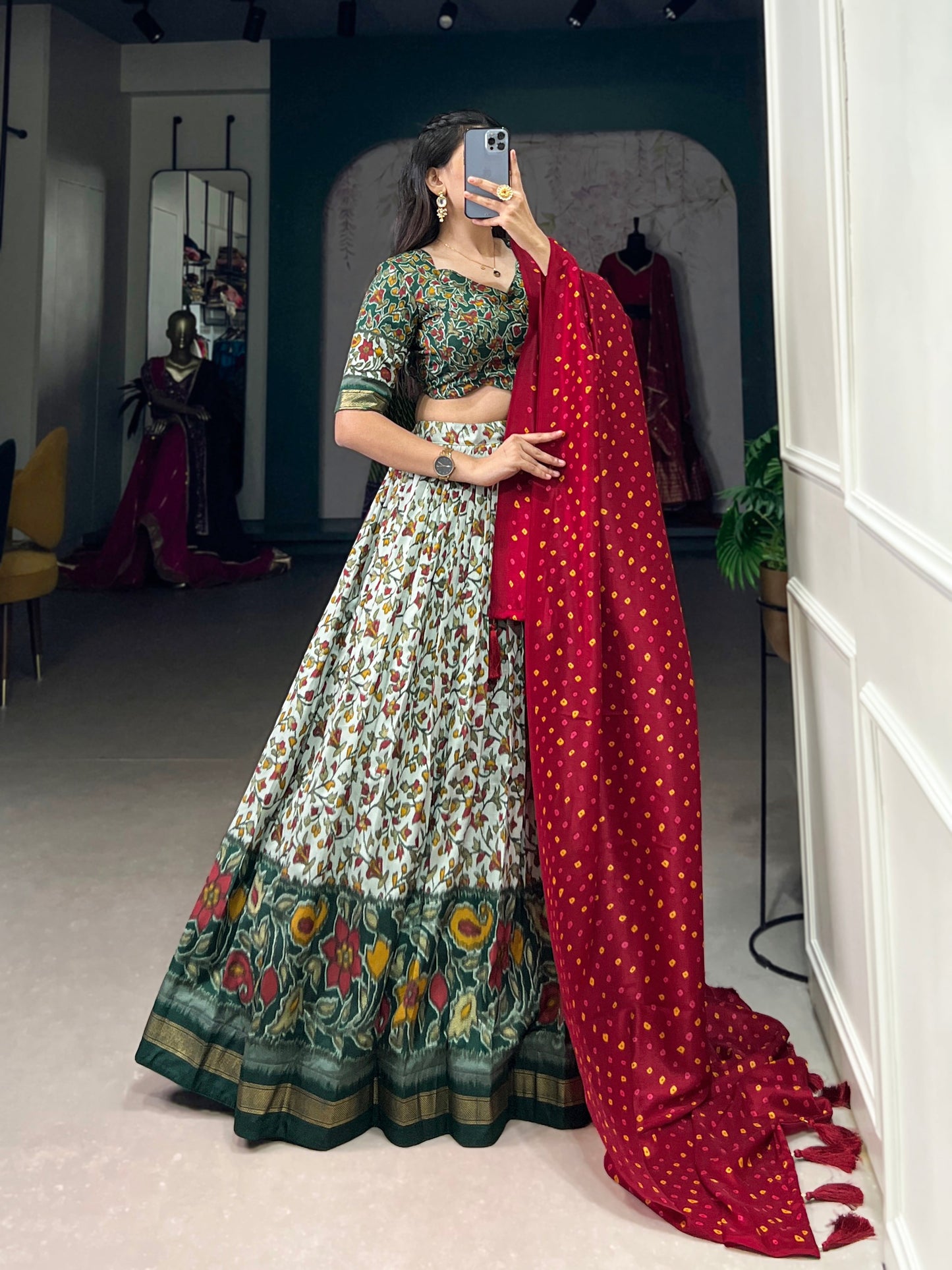 Amazing Green Color Party Wear Lehenga Choli