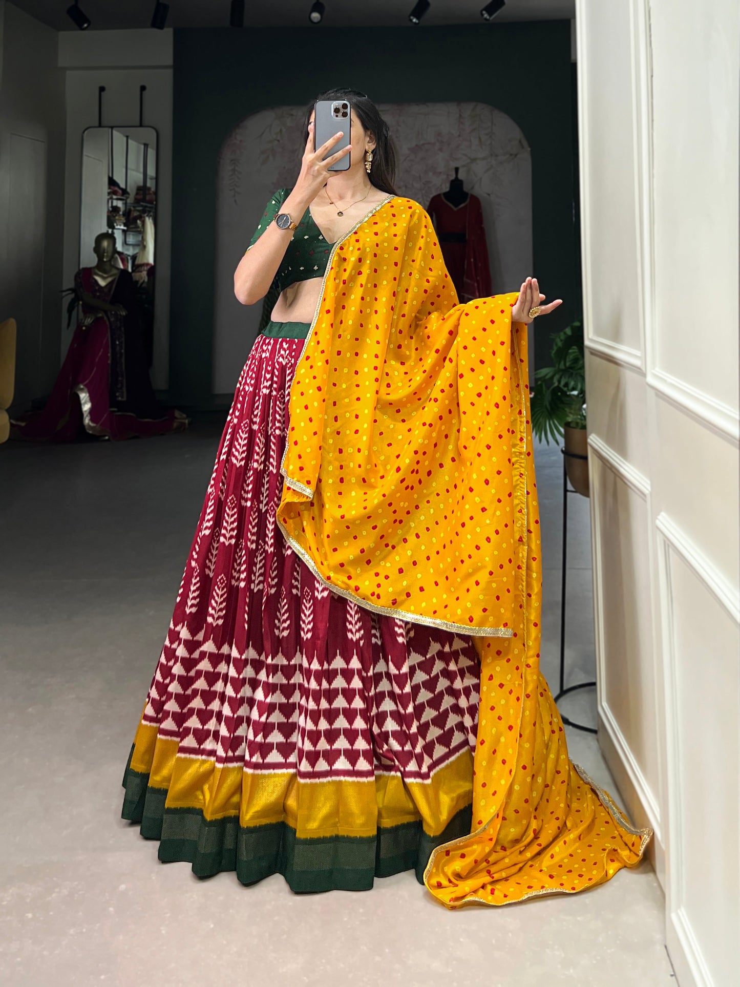 Maroon Color Tasar Silk Designer Lehenga Choli