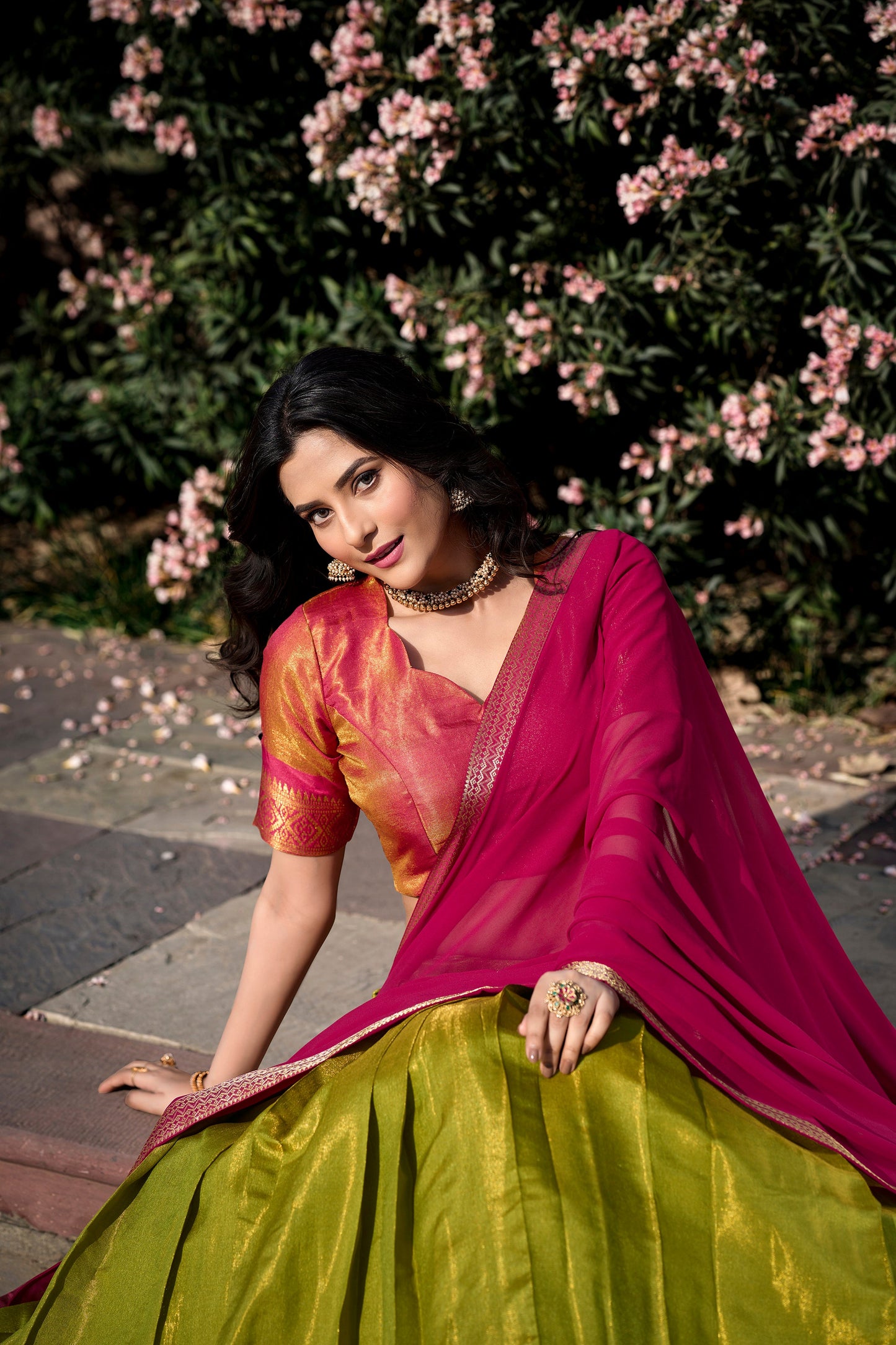 New Green Color Kanchipuram Silk Traditional Lehenga Choli