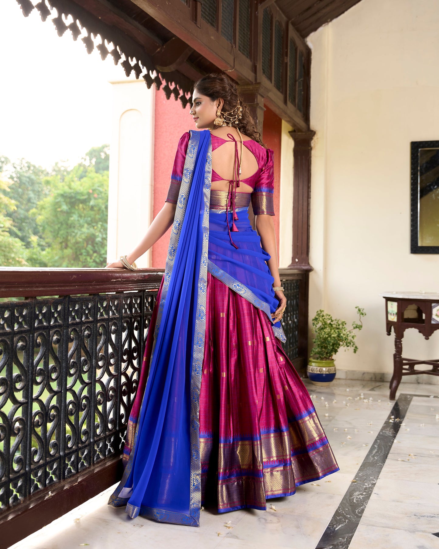 Sounth Indian Pink Color Traditional Lehenga Choli