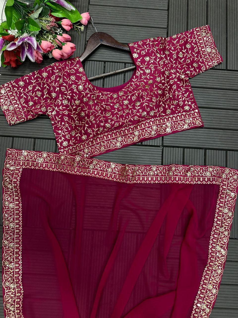 Vaishnavi Chaitanya Party wear Lehenga Saree With Stitched Blouse