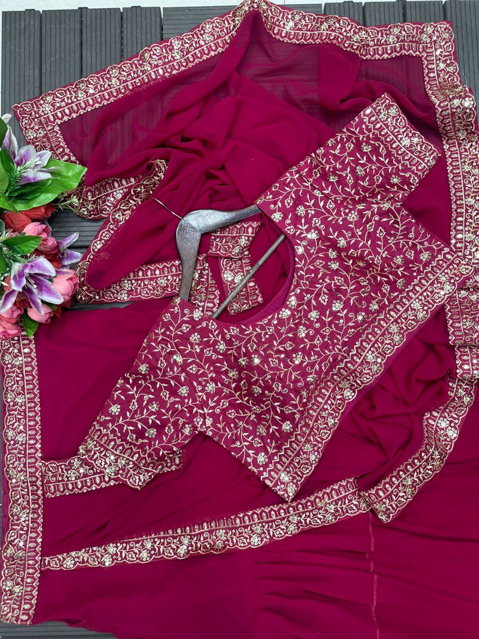 Vaishnavi Chaitanya Party wear Lehenga Saree With Stitched Blouse