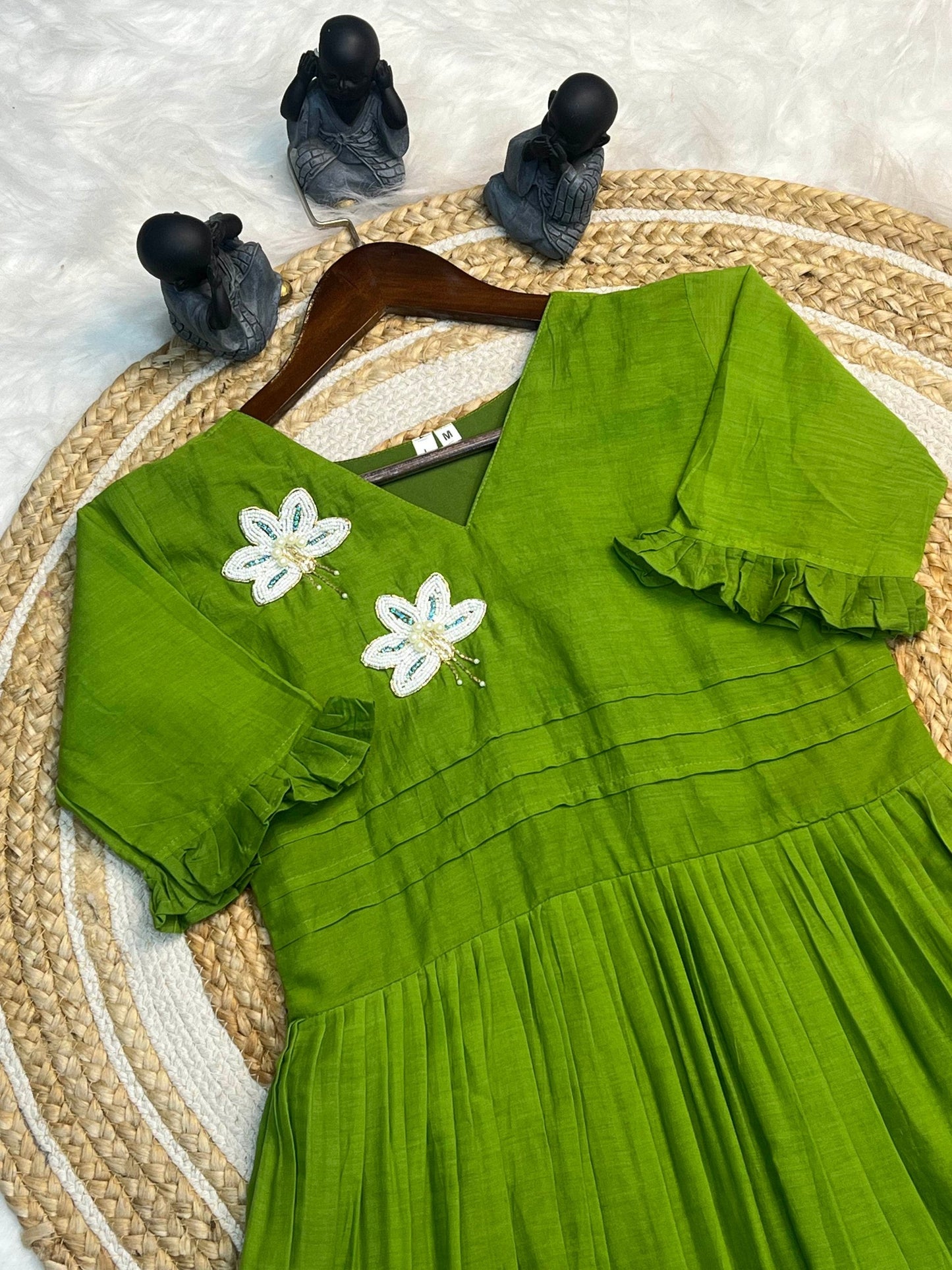 New Amazing Green Color Hand Maggam Work Kurti