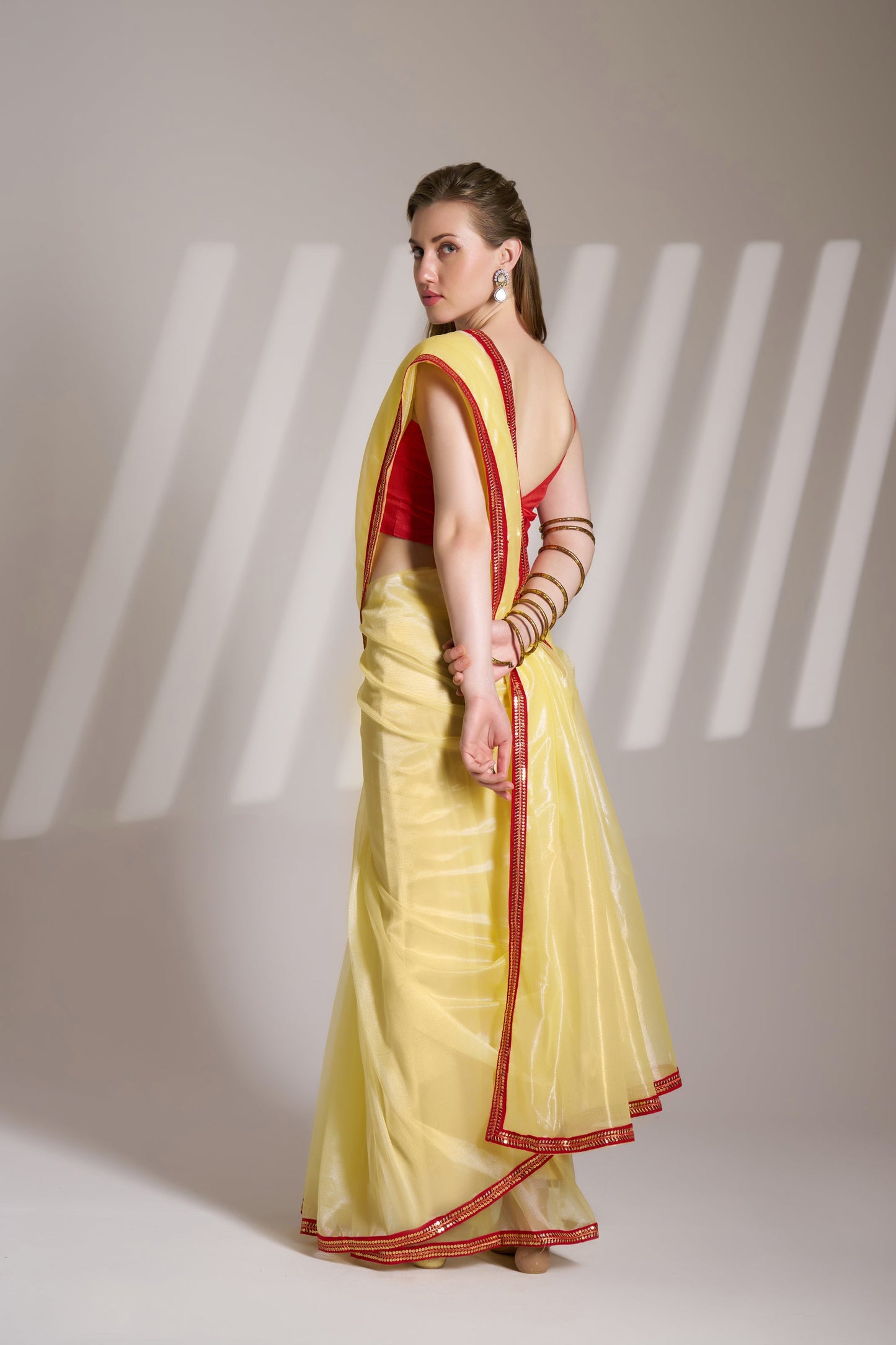Yellow Color Twill Net Saree with Designer Lace – Party Wear Saree