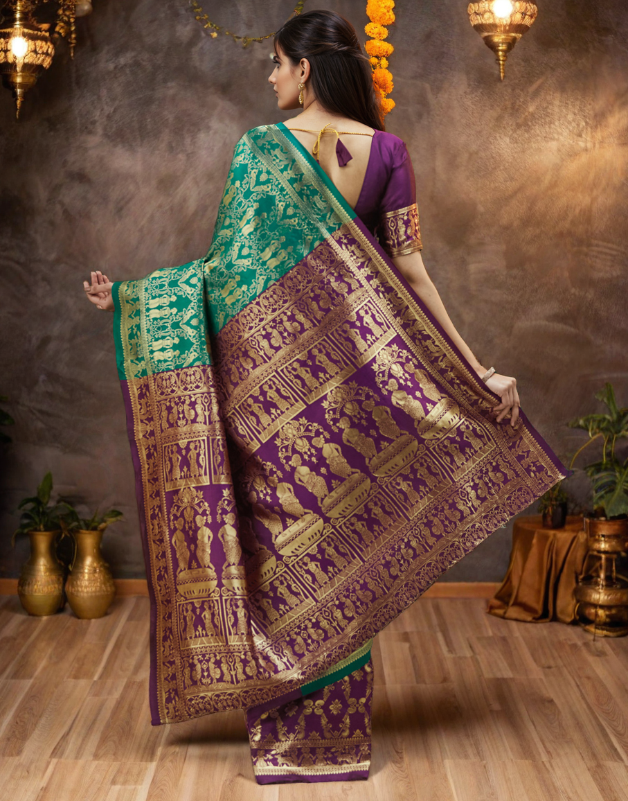 Gorgeous Light Green Color Silk Paithani Saree