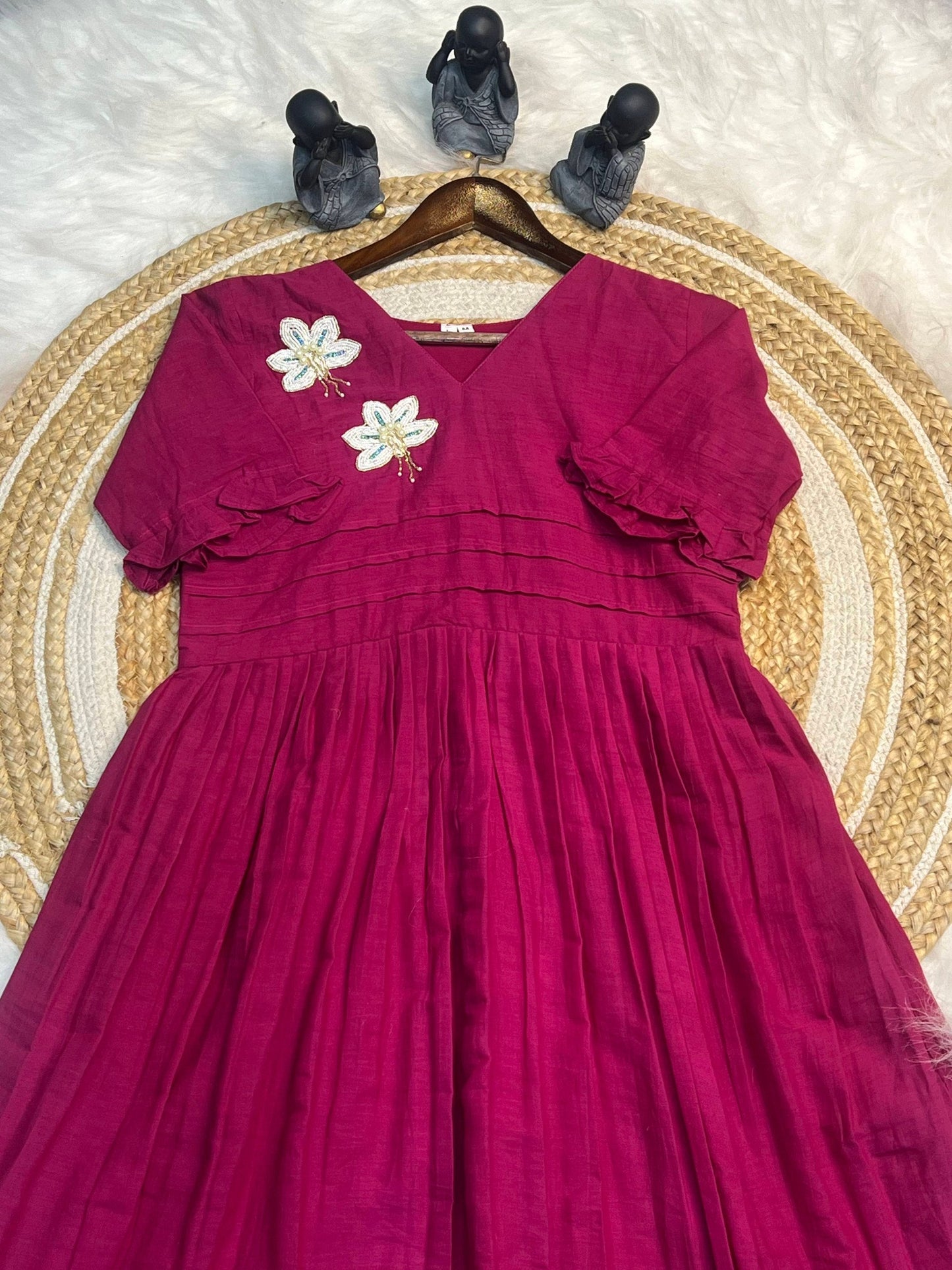 New Amazing Pink Color Hand Maggam Work Kurti