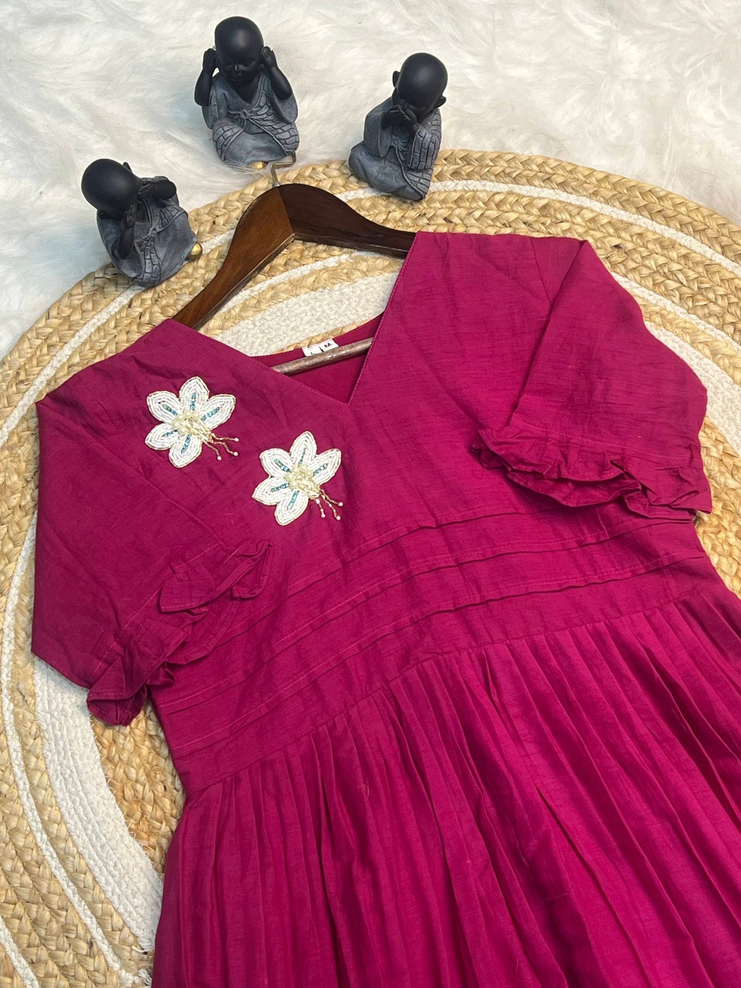 New Amazing Pink Color Hand Maggam Work Kurti