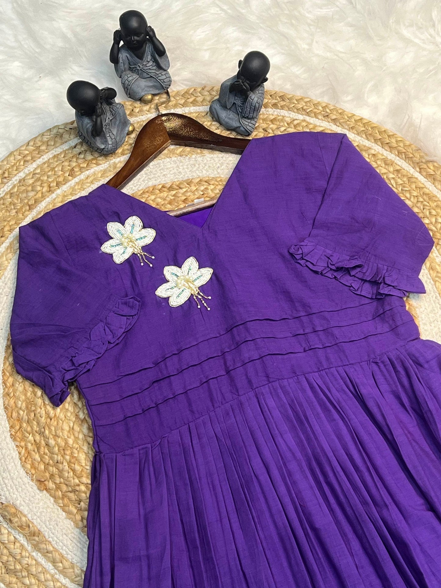 New Amazing Purple Color Hand Maggam Work Kurti