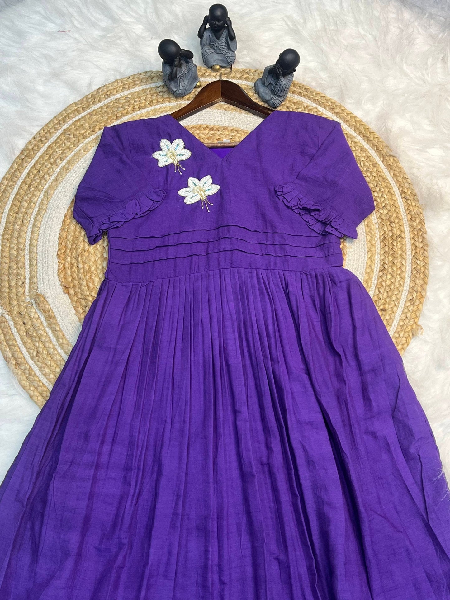 New Amazing Purple Color Hand Maggam Work Kurti