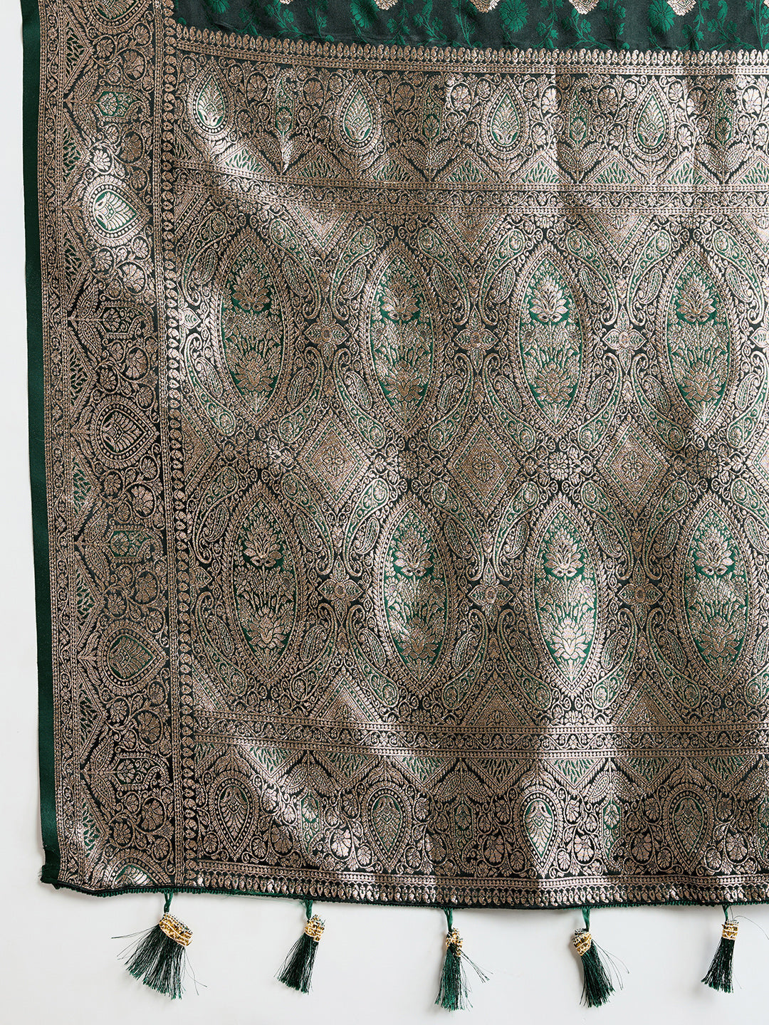 Green Soft Silk Zari Weaving Saree with Designer Blouse