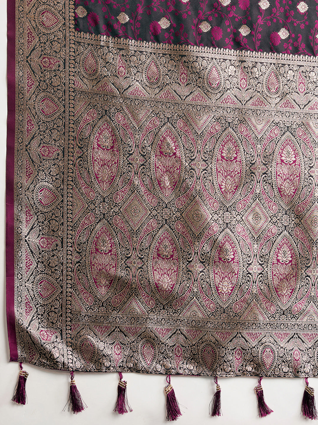 Magenta Soft Silk Zari Weaving Saree with Designer Blouse