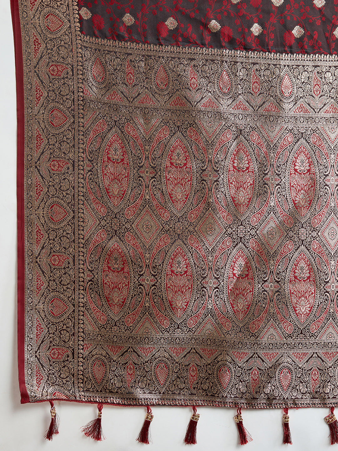 Maroon Color Soft Silk Zari Weaving Saree with Designer Blouse