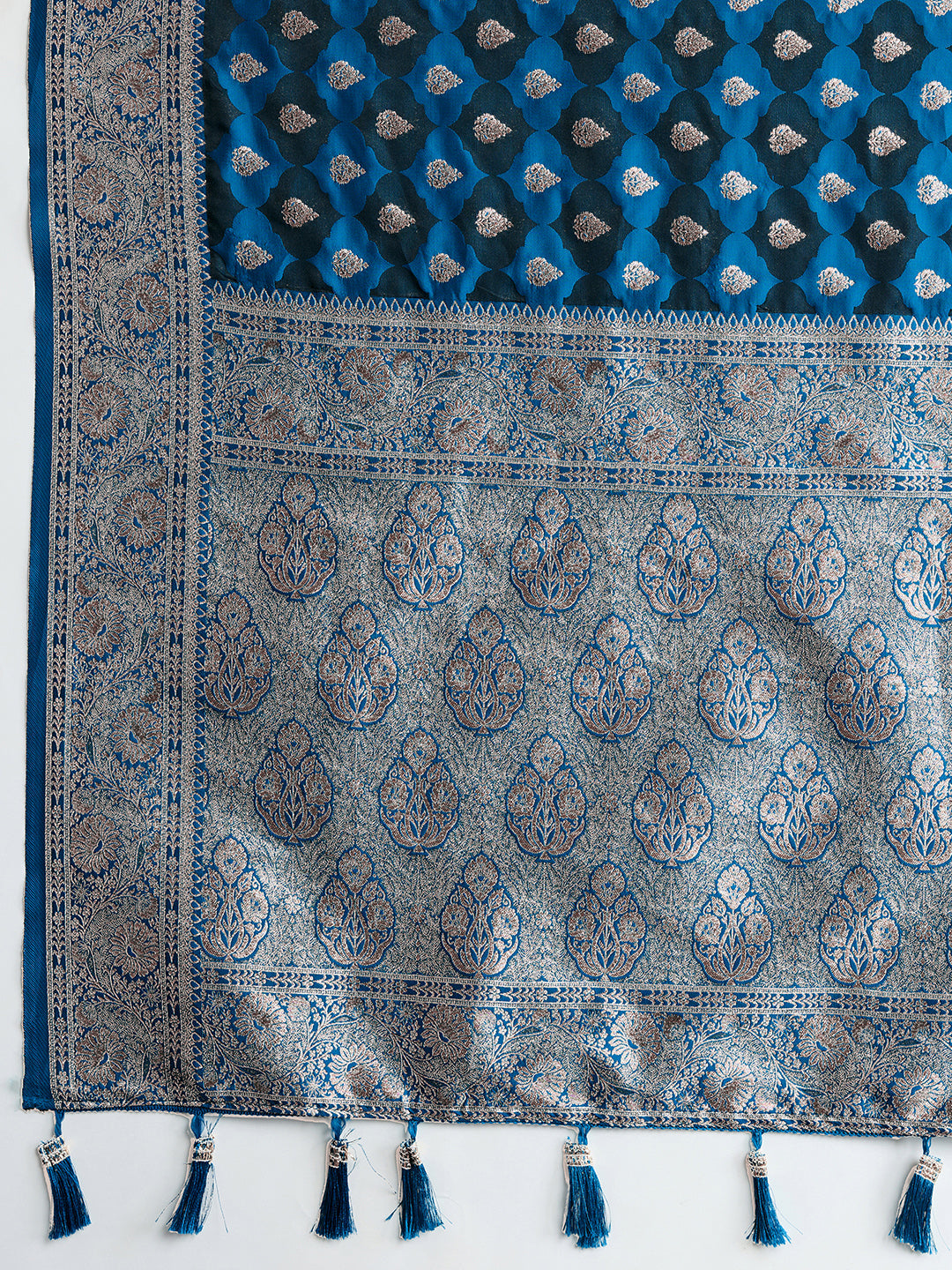 Blue Soft Silk Saree with Zari Weaving & Designer Blouse – Wedding & Party Wear