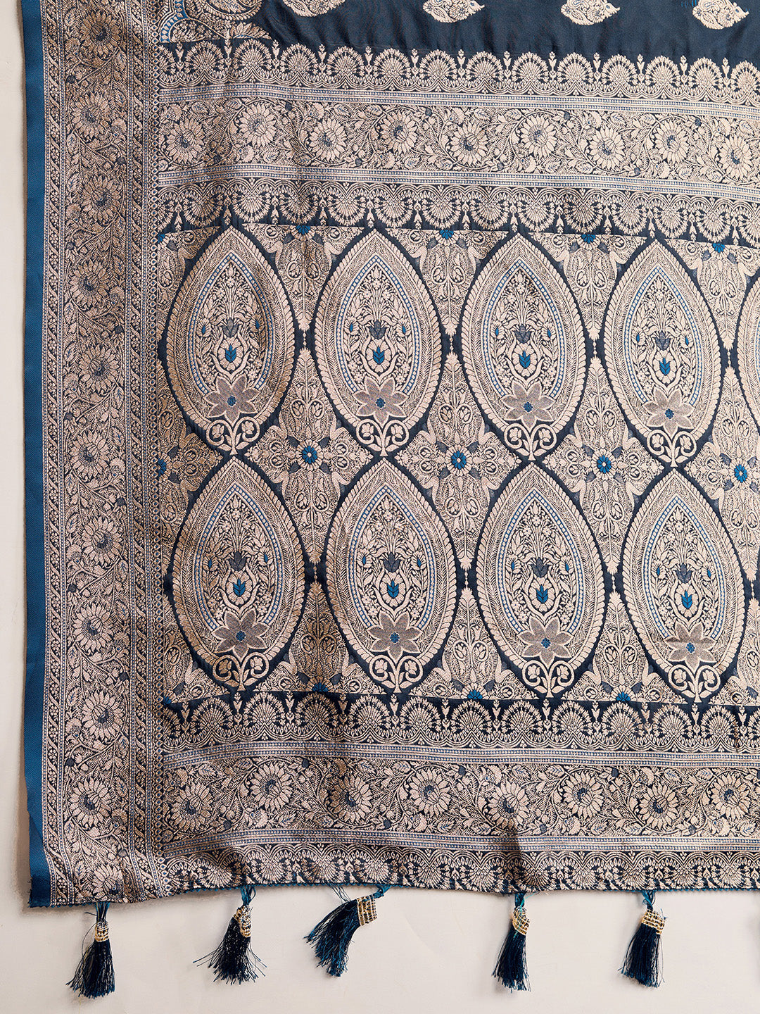 Designer Silk Saree with Heavy Zari Weaving & Rich Pallu for Festive & Wedding Wear (Blue)