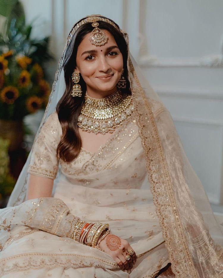 Trending Alia Bhatt organza silk Wedding Saree