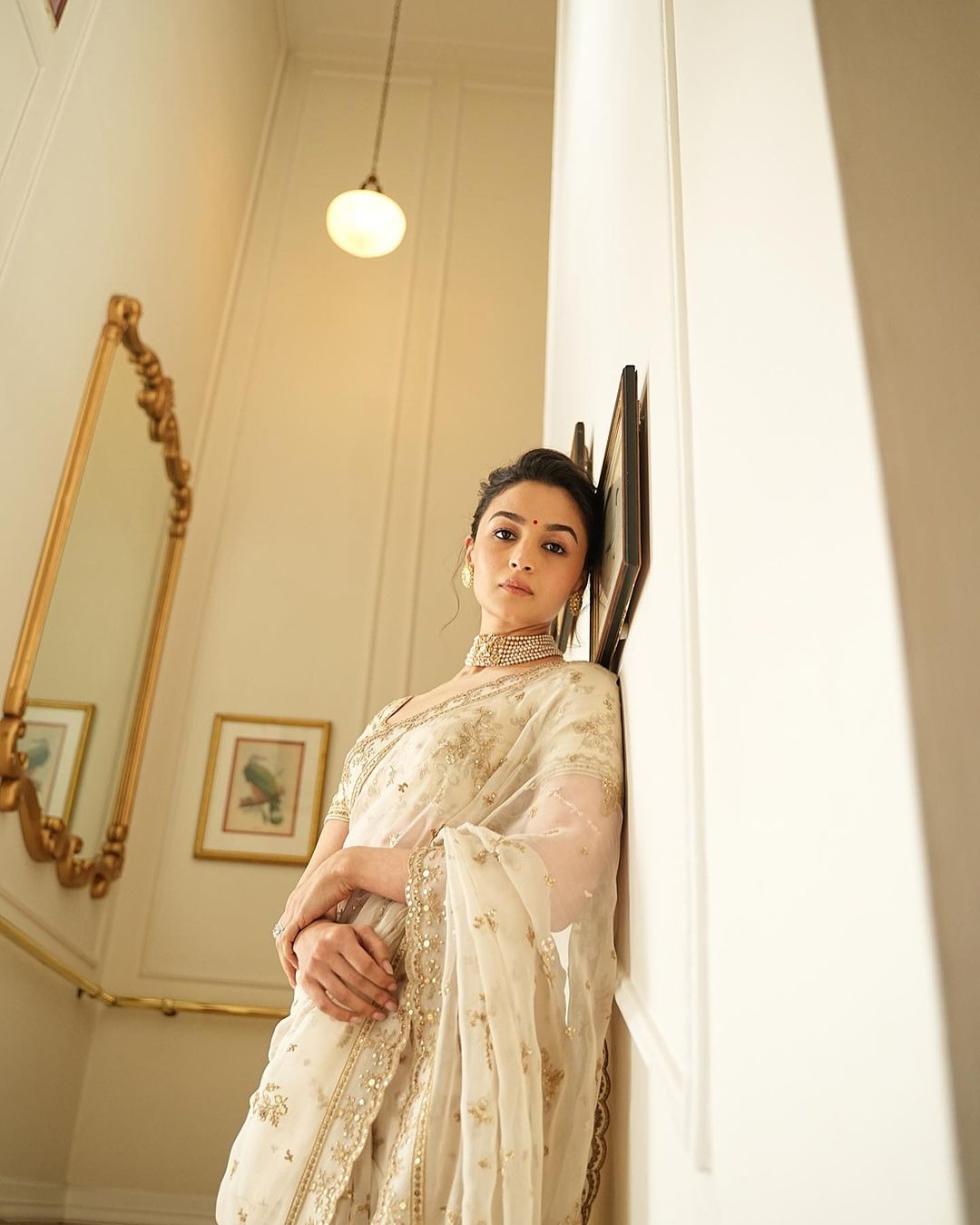 Trending Alia Bhatt organza silk Wedding Saree