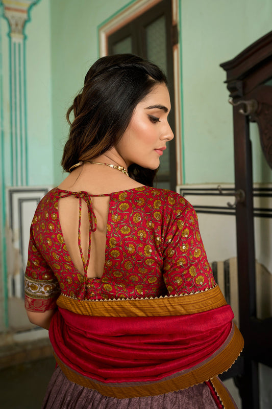New Look Mauve Color Party Wear Lehenga Choli