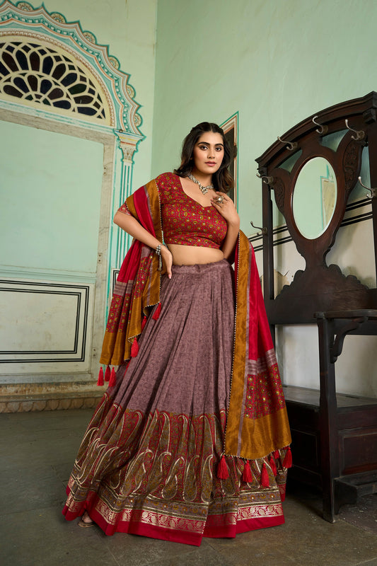 New Look Mauve Color Party Wear Lehenga Choli