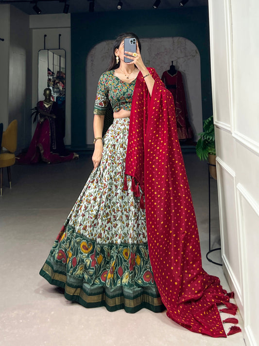 Amazing Green Color Party Wear Lehenga Choli