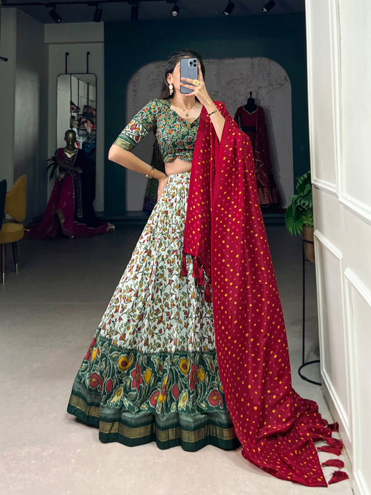 Amazing Green Color Party Wear Lehenga Choli
