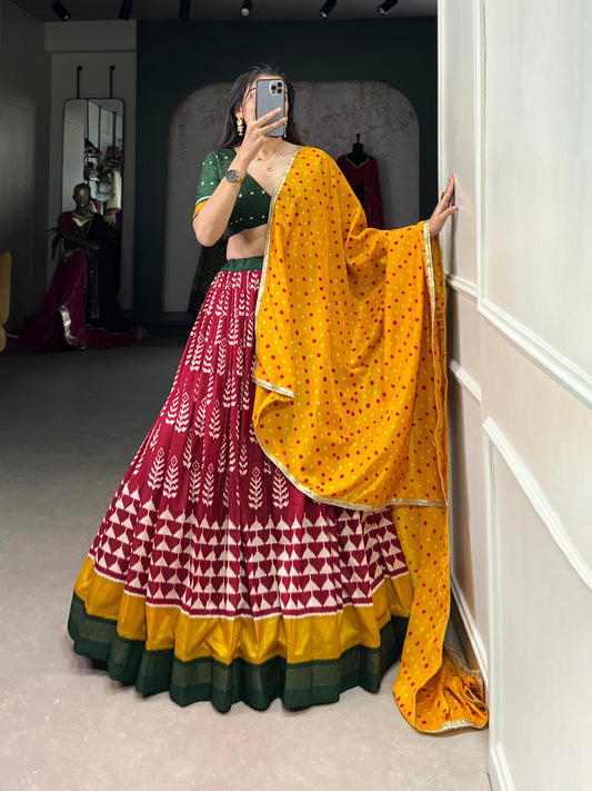 Maroon Color Tasar Silk Designer Lehenga Choli