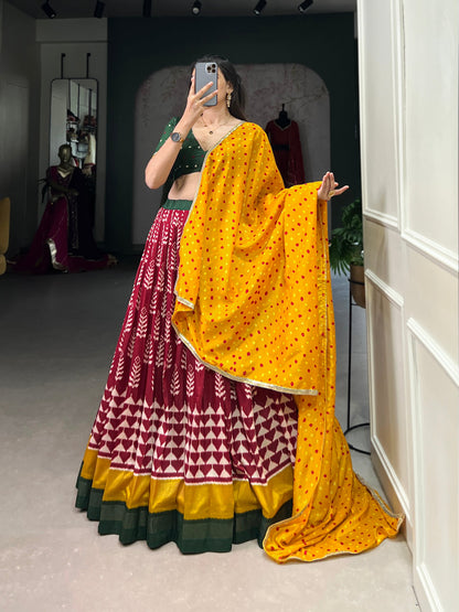 Maroon Color Tasar Silk Designer Lehenga Choli