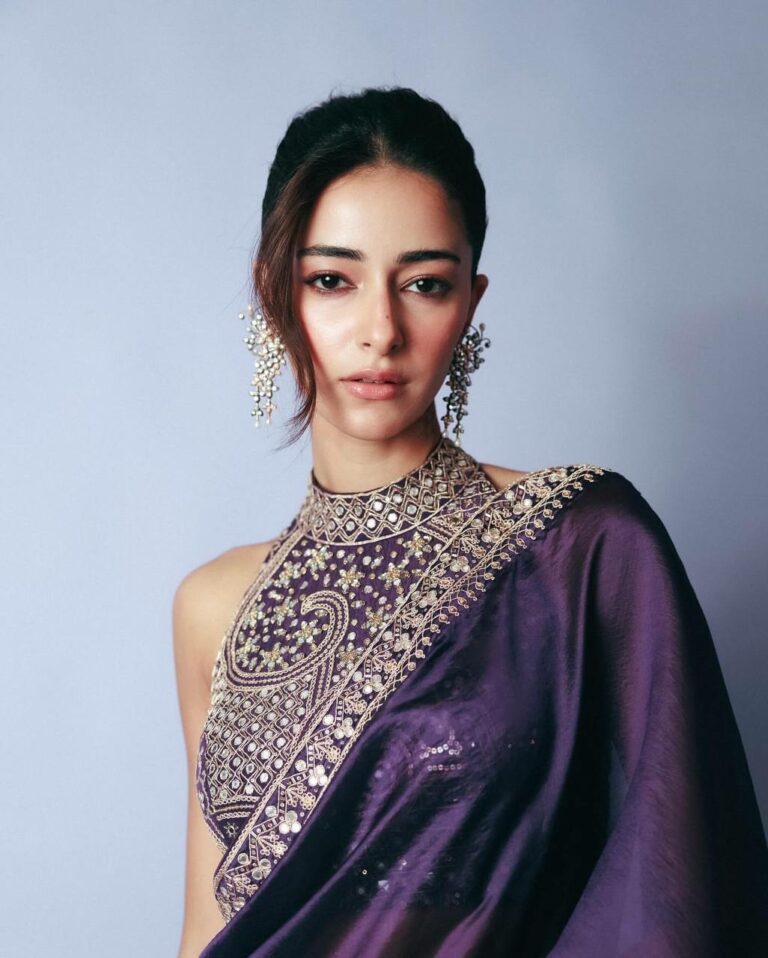 Ananya Pandey Jimmy Choo Silk Party Wear Saree