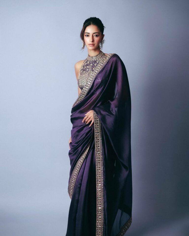 Ananya Pandey Jimmy Choo Silk Party Wear Saree