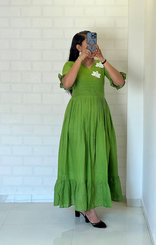New Amazing Green Color Hand Maggam Work Kurti