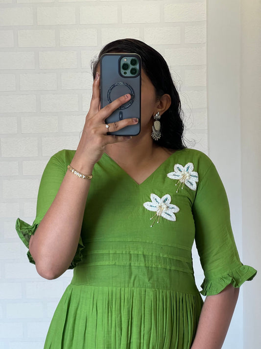 New Amazing Green Color Hand Maggam Work Kurti