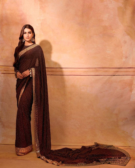 Bollywood Purple Color Party Wear Saree