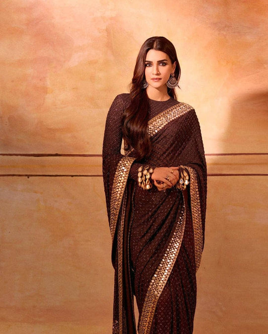 Bollywood Purple Color Party Wear Saree