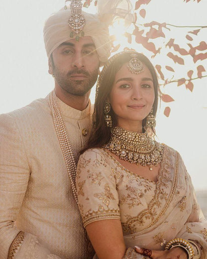 Trending Alia Bhatt organza silk Wedding Saree