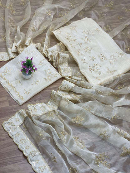 Trending Alia Bhatt organza silk Wedding Saree