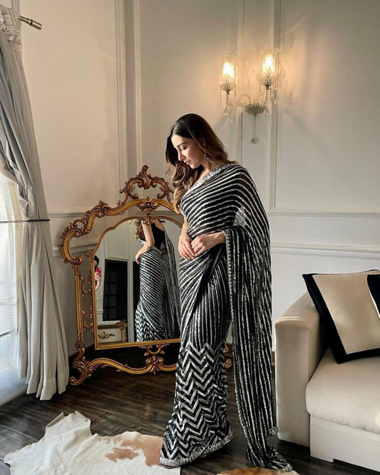 Black Color Party wear Saree.