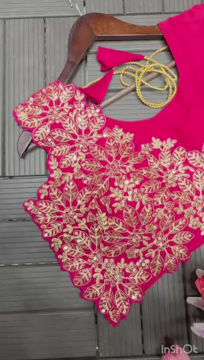 Pink Color Heavy Rangoli Ready to wear Saree