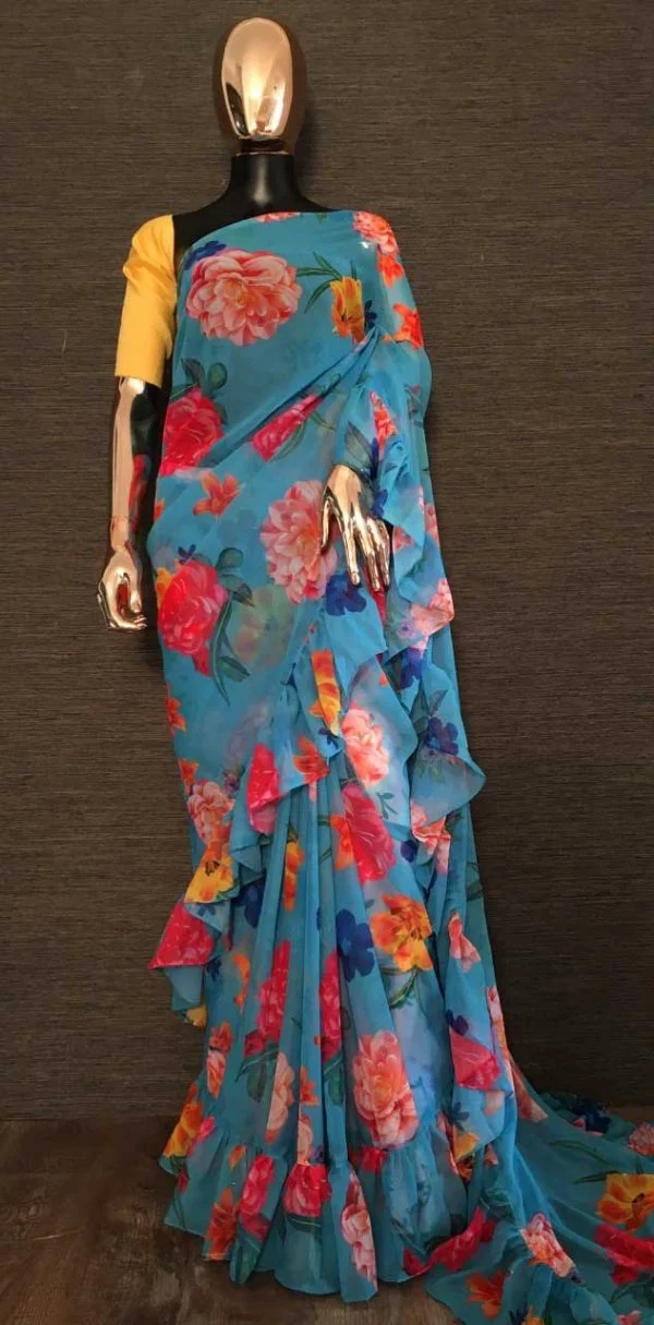 Rinaaz fashion Indian Designer Saree Sari Frill India | Ubuy