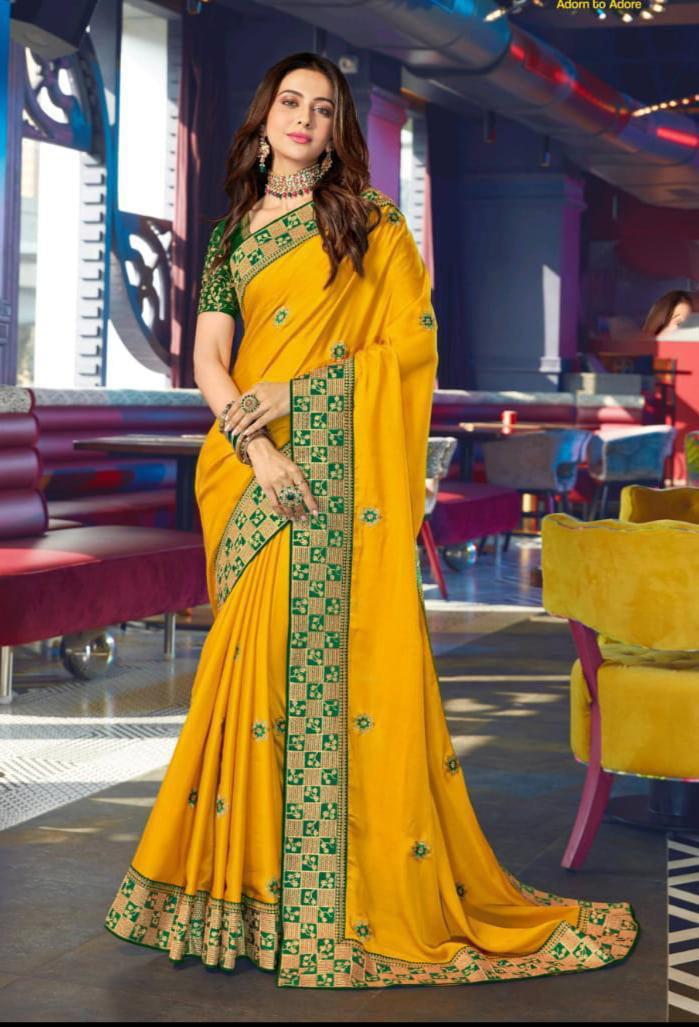 yellow colour saree photo