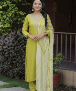 Liril Color Viscose Slub Designer Kurti Pant Set